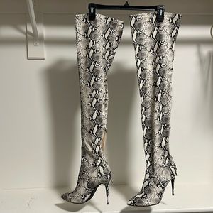Steve Madden Snakeskin over the knee boots